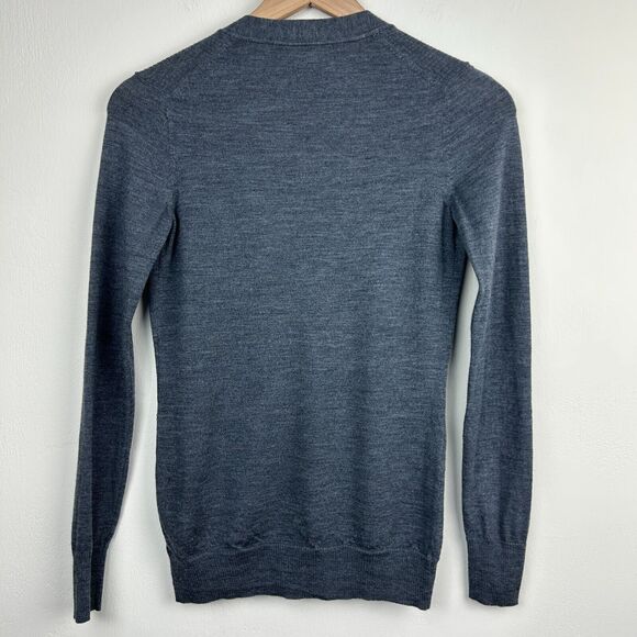 Banana Republic Cardigan Womens XS Gray Beaded 100% Extra Fine Merino Wool - Picture 5 of 10